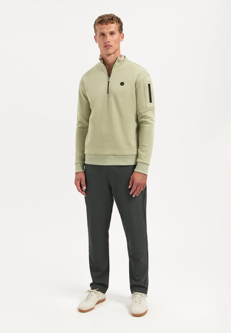 Half-Zip Sweater | Light Moss