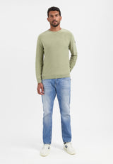 Washed look jumper | Light Moss