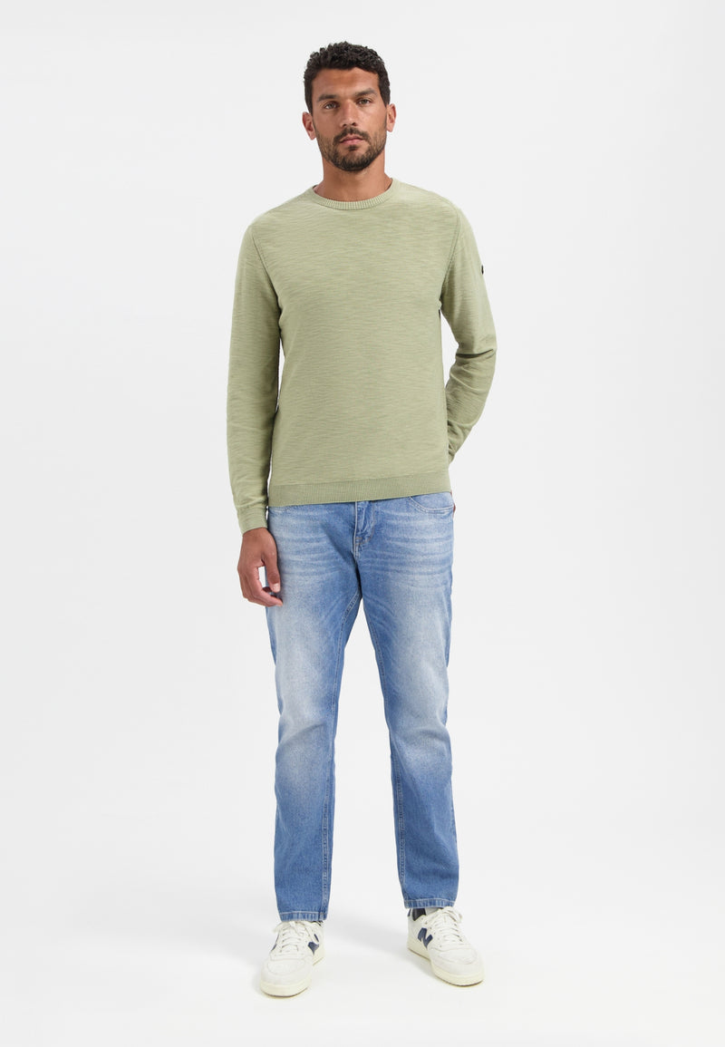 Washed look jumper | Light Moss