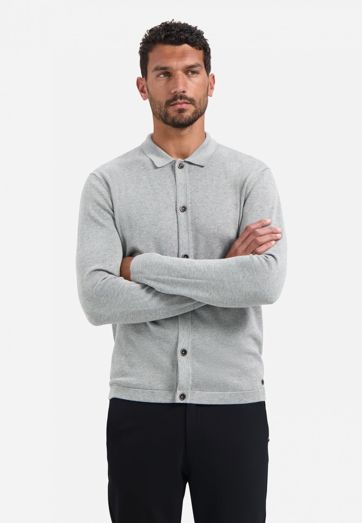 Button-Up cardigan | Grey Melange