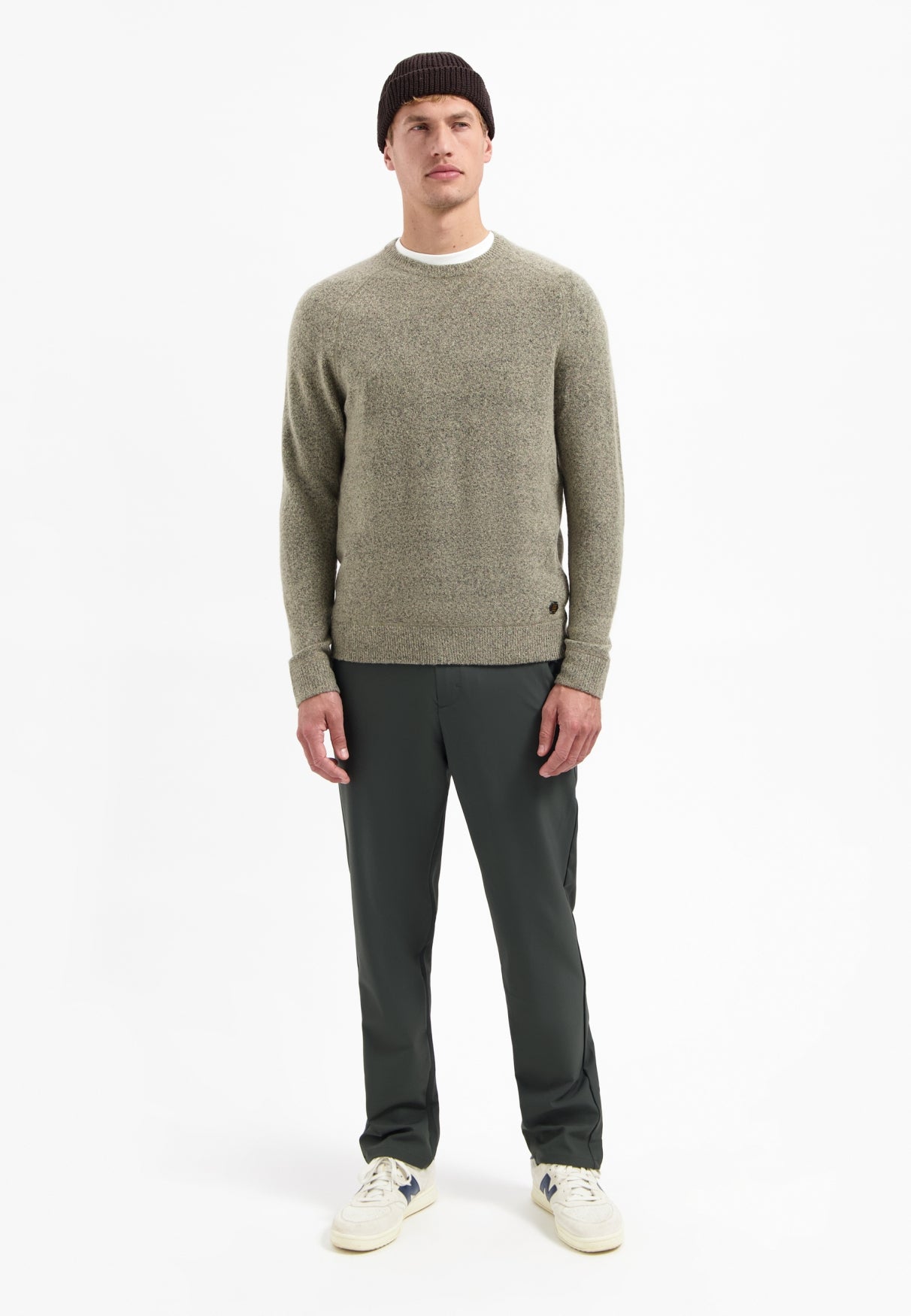 Melange wool jumper | Sand