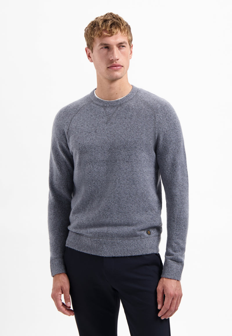 Melange wool jumper | Washed Blue