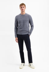 Melange wool jumper | Washed Blue