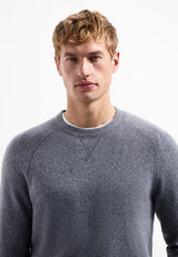 Melange wool jumper | Washed Blue
