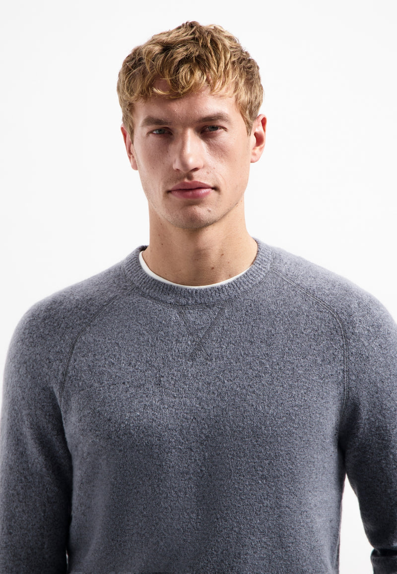 Melange wool jumper | Washed Blue