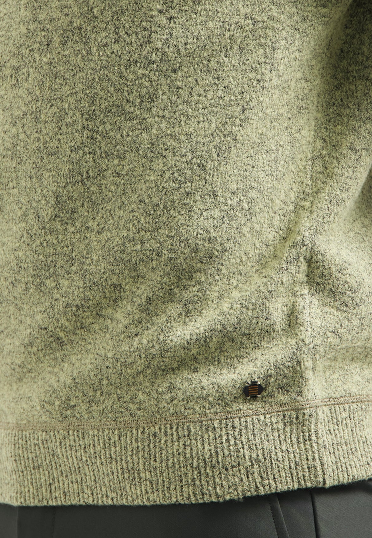 Melange wool jumper | Light Moss