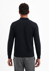Half-zip polo jumper | Black