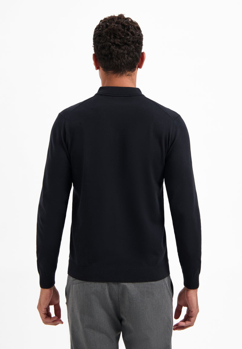 Half-zip polo jumper | Black