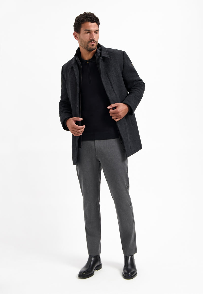 Half-zip polo jumper | Black