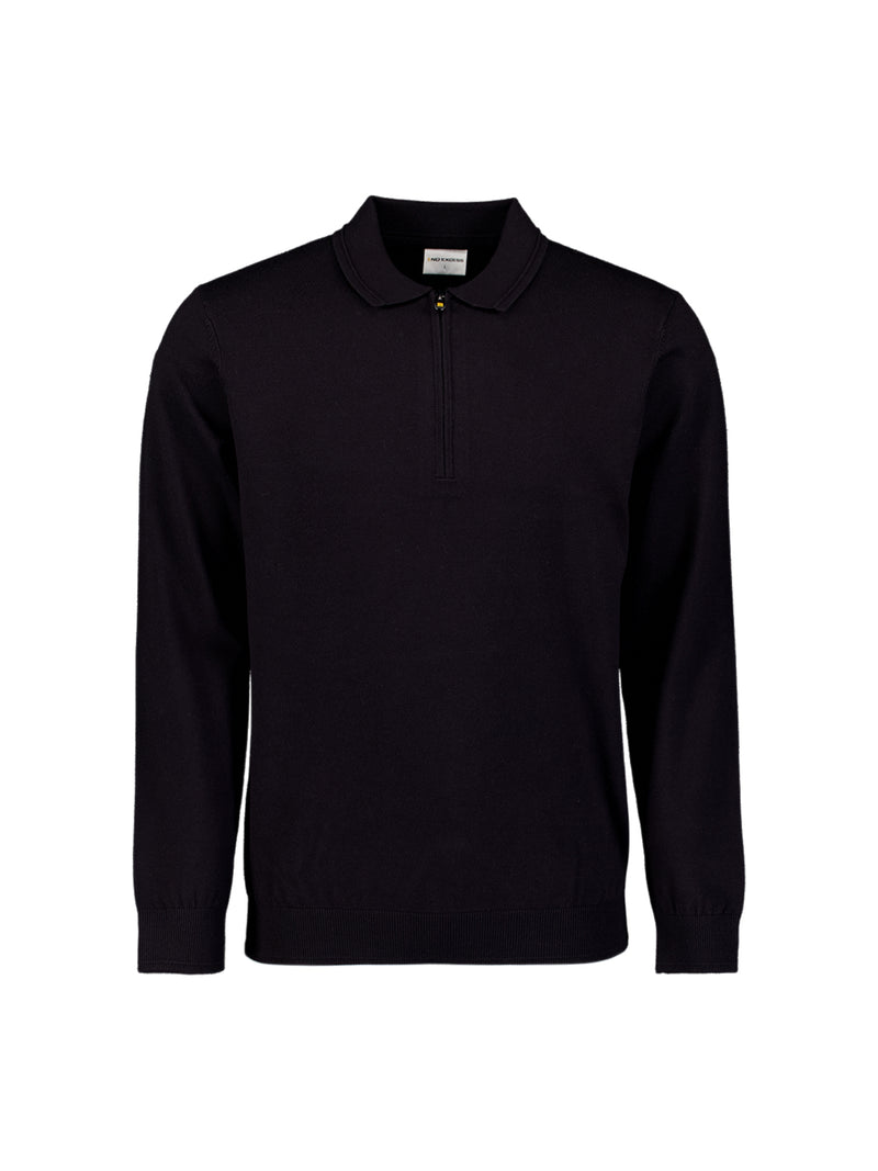 Half-zip polo jumper | Black