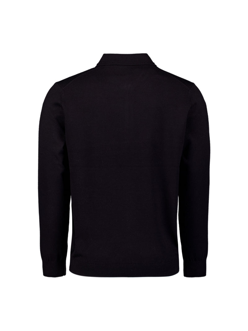 Half-zip polo jumper | Black