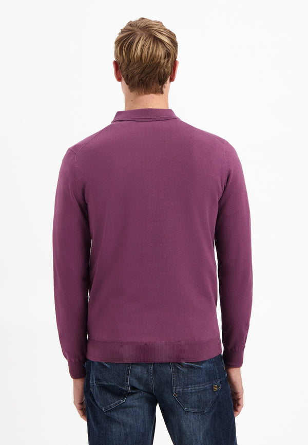 Half-zip polo jumper | Dark Wine