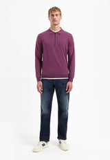 Half-zip polo jumper | Dark Wine