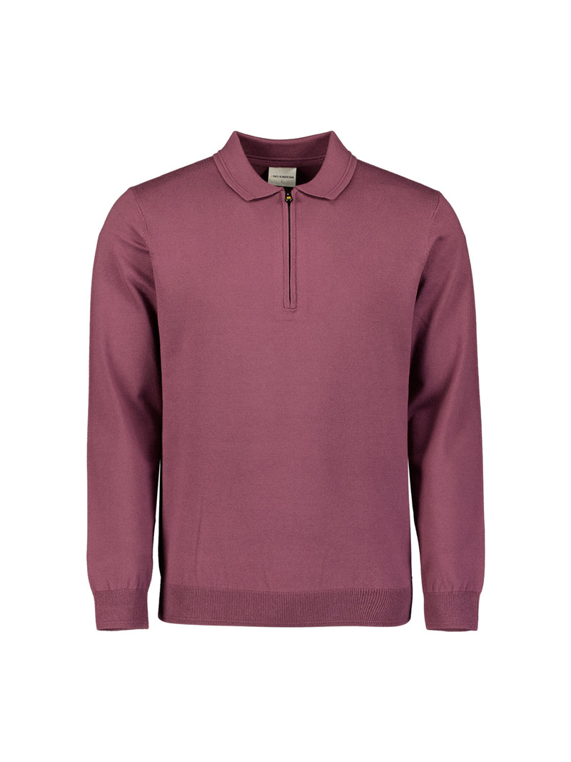 Half-zip polo jumper | Dark Wine