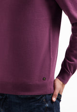 Half-zip polo jumper | Dark Wine