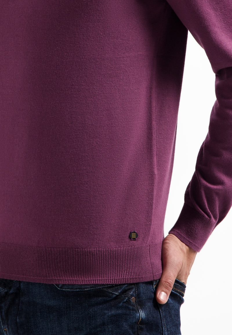 Half-zip polo jumper | Dark Wine