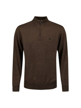 Half-zip melange jumper | Taupe