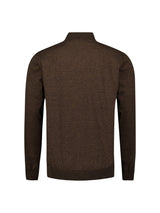 Half-zip melange jumper | Taupe