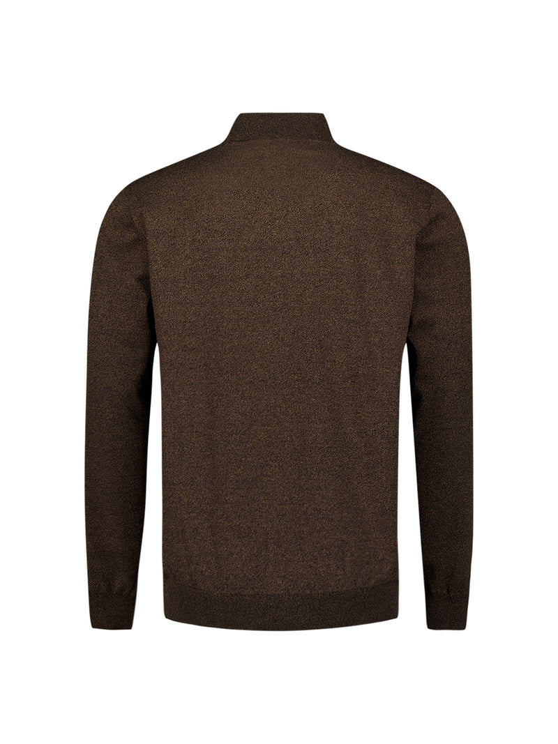 Half-zip melange jumper | Taupe