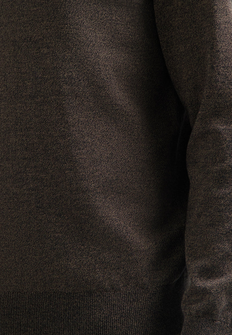 Half-zip melange jumper | Taupe