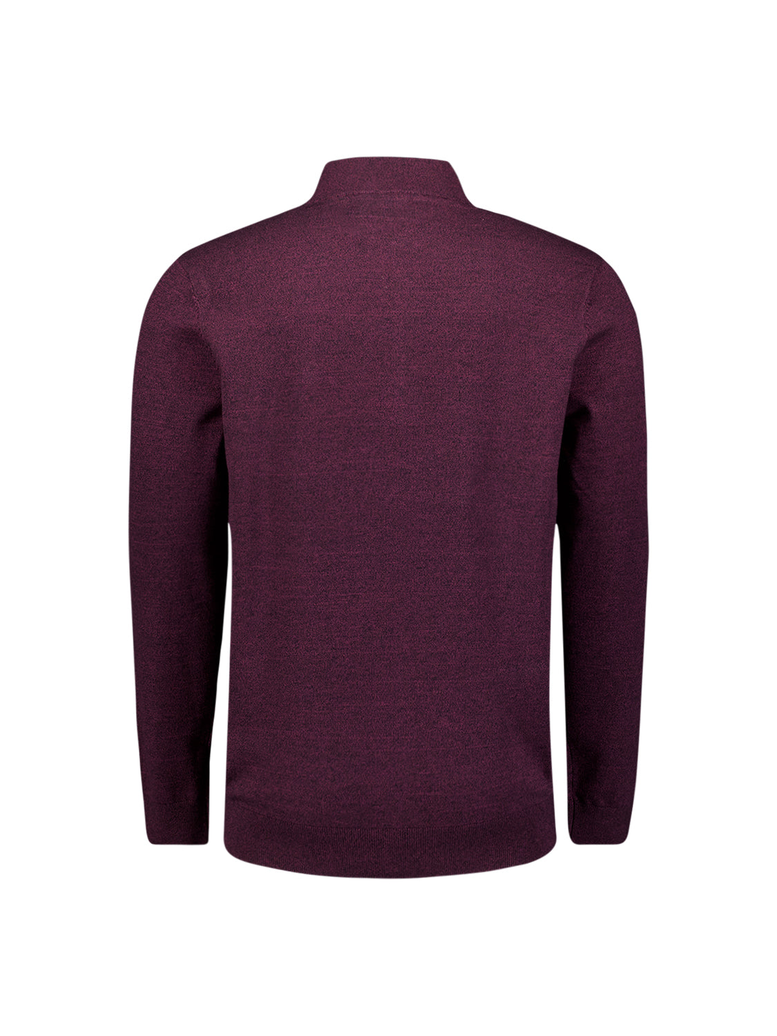 Half-zip melange jumper | Dark Wine