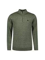 Half-zip melange jumper | Light Moss
