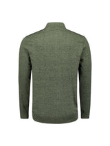 Half-zip melange jumper | Light Moss