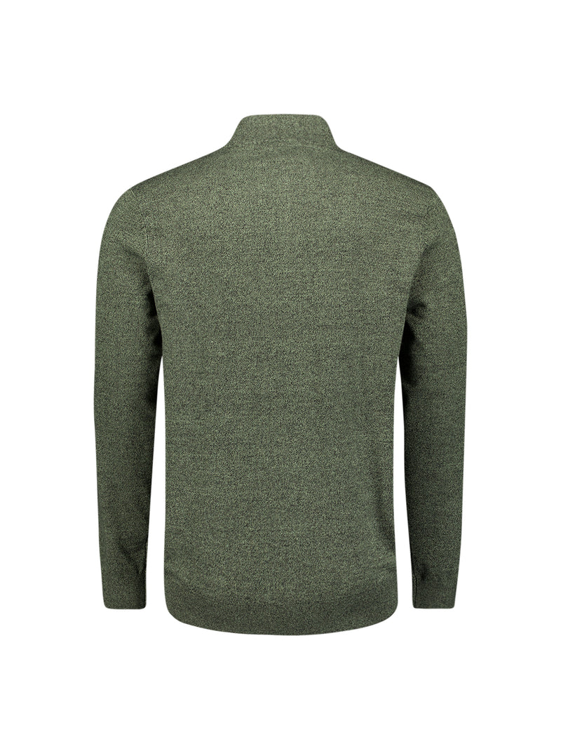 Half-zip melange jumper | Light Moss