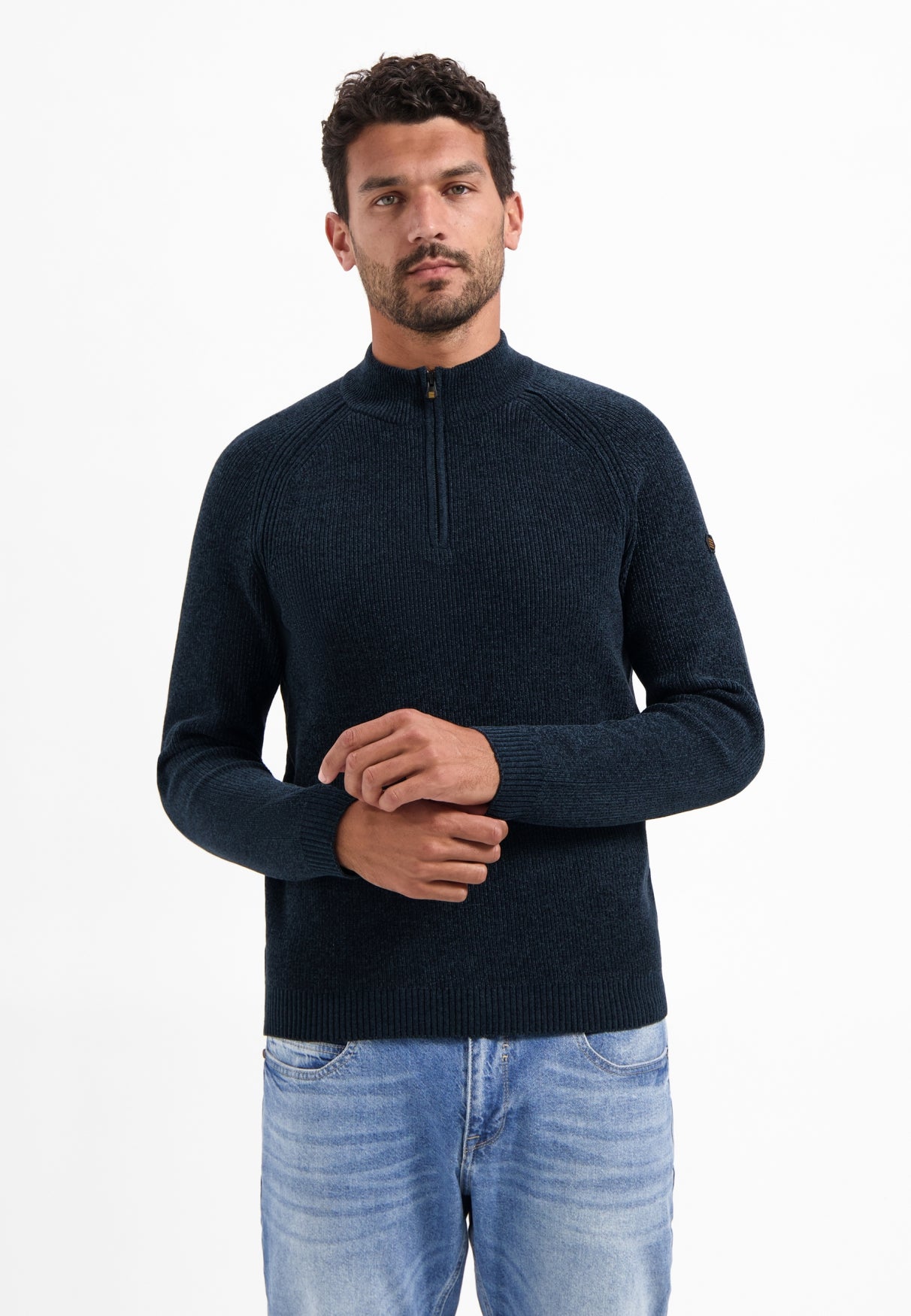 Half-zip melange jumper | Night