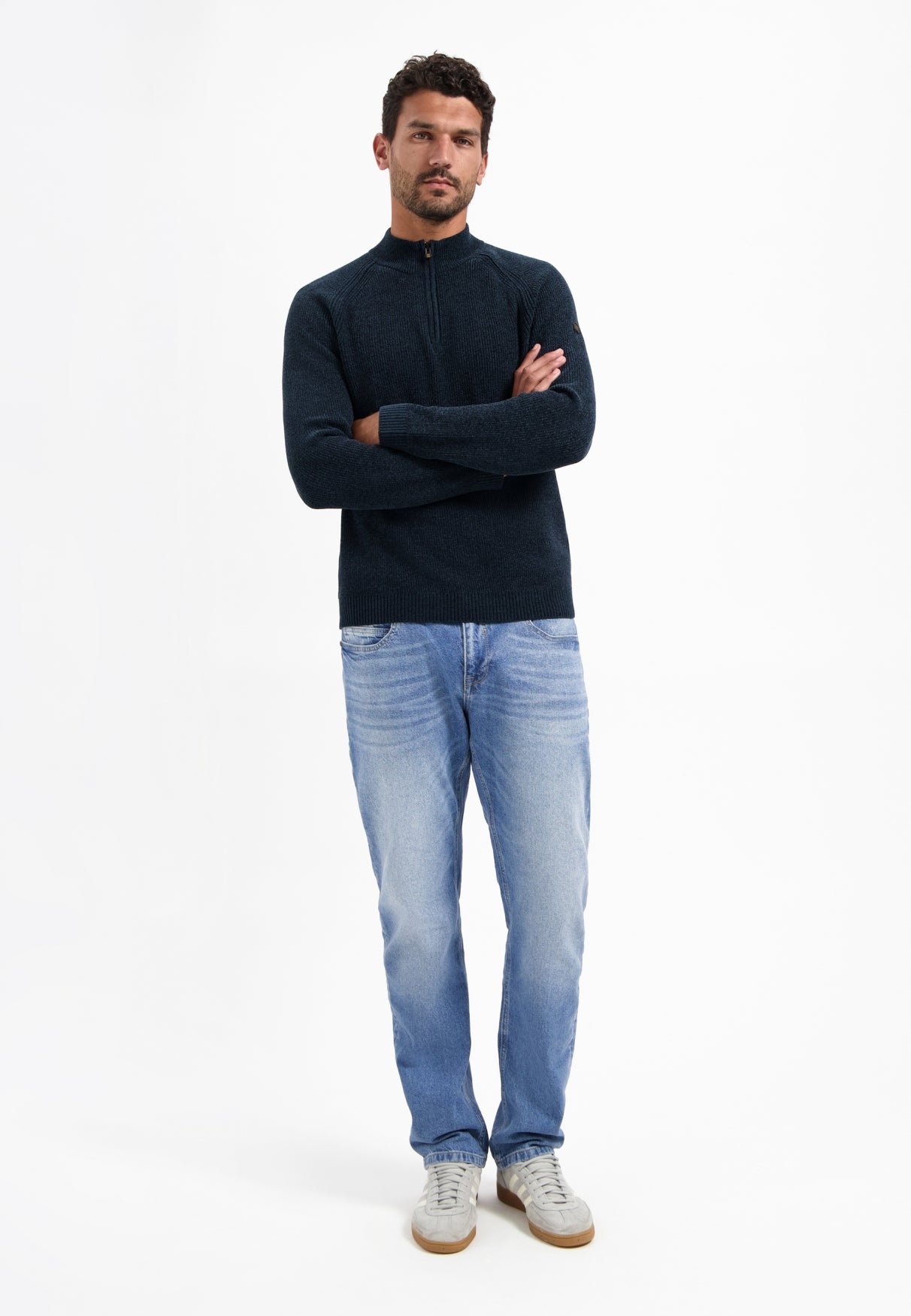 Half-zip melange jumper | Night