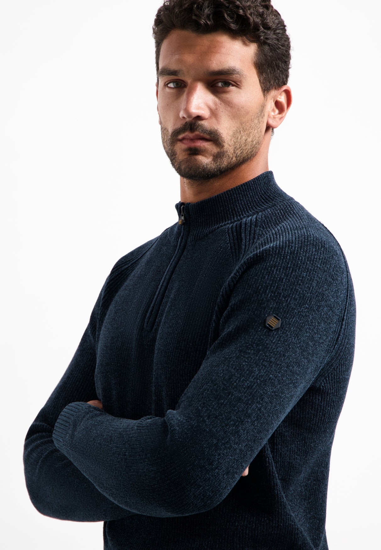 Half-zip melange jumper | Night