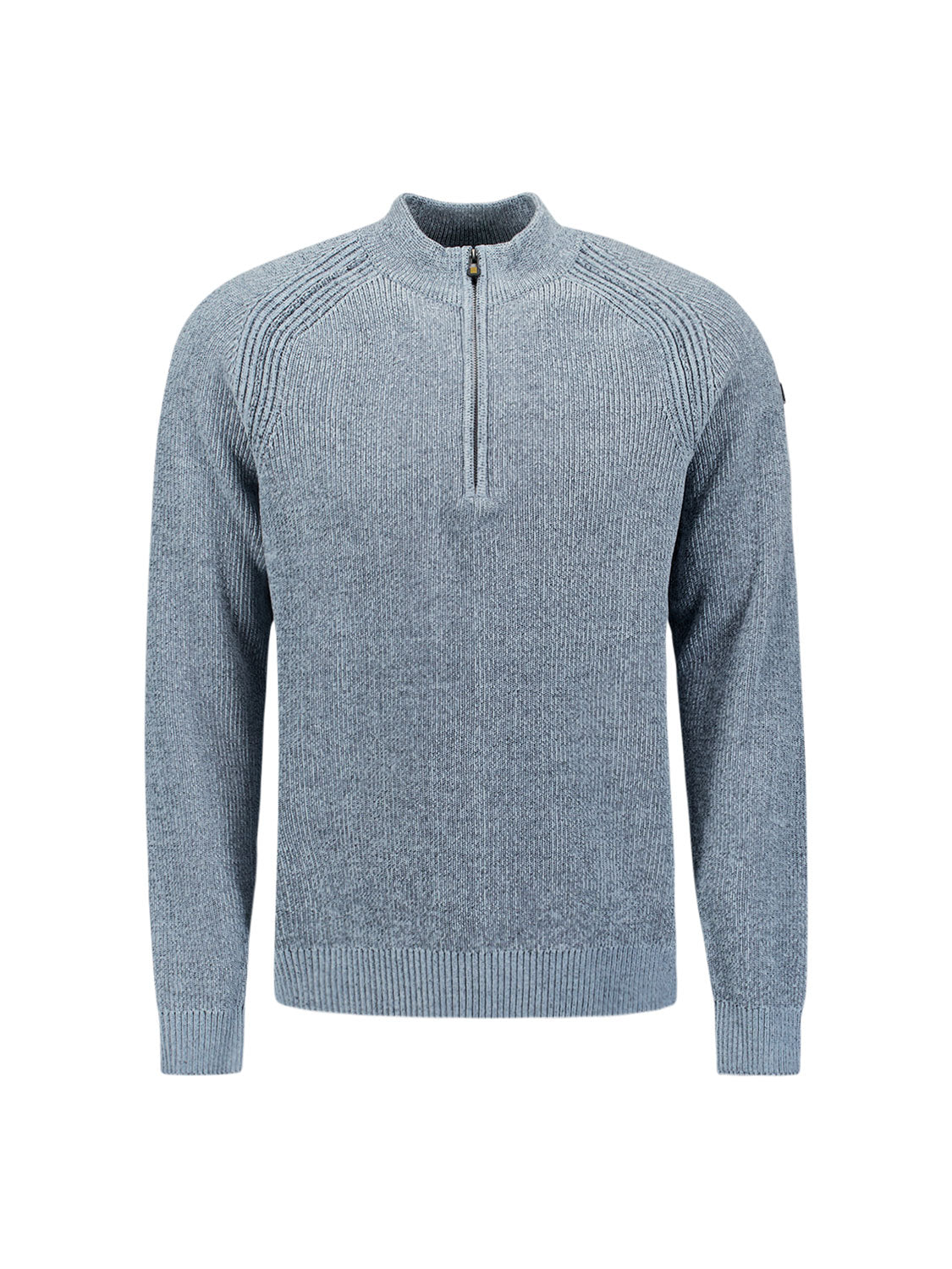 Half-zip melange jumper | Dusty Blue