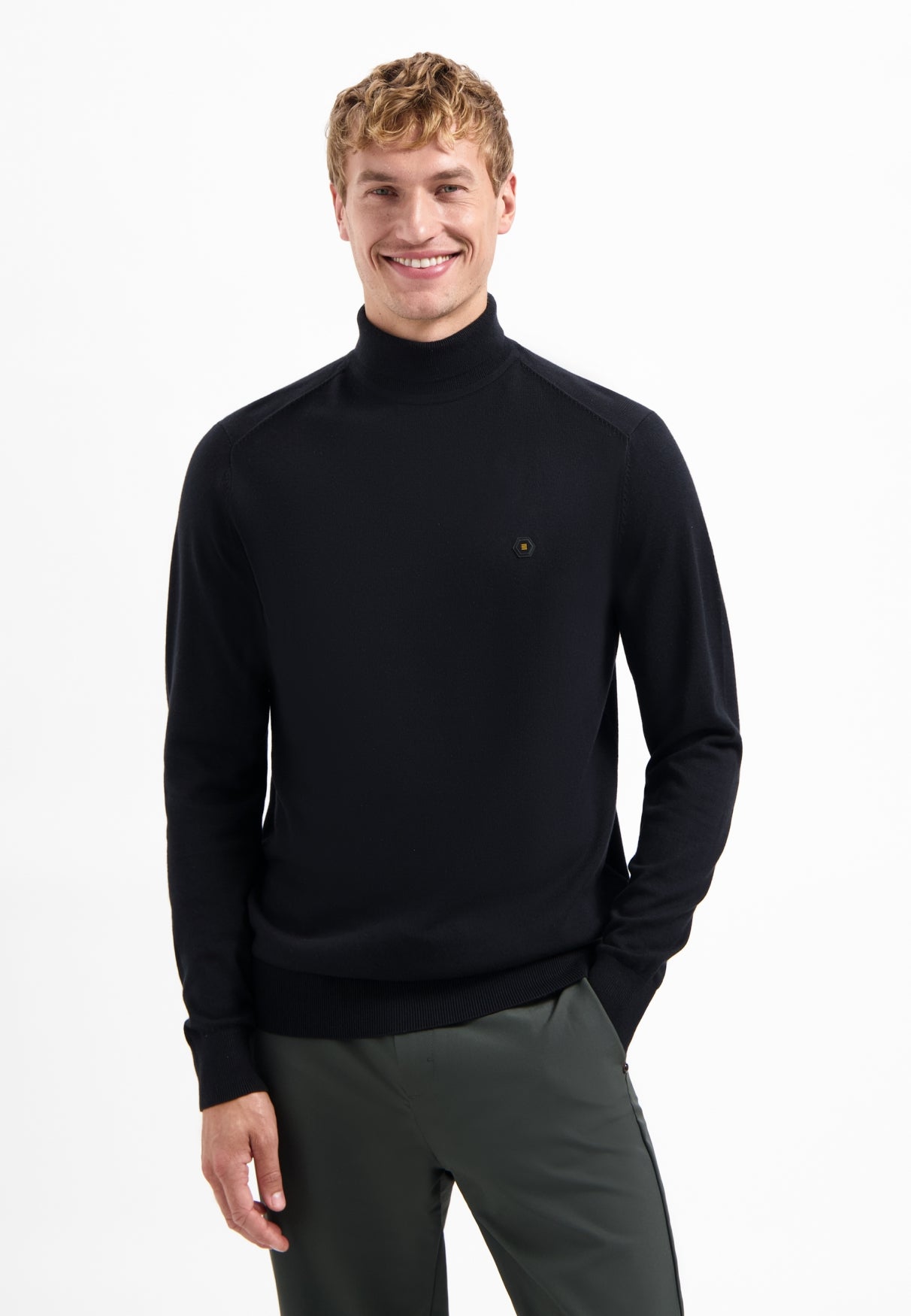 Melange Turtleneck jumper | Black