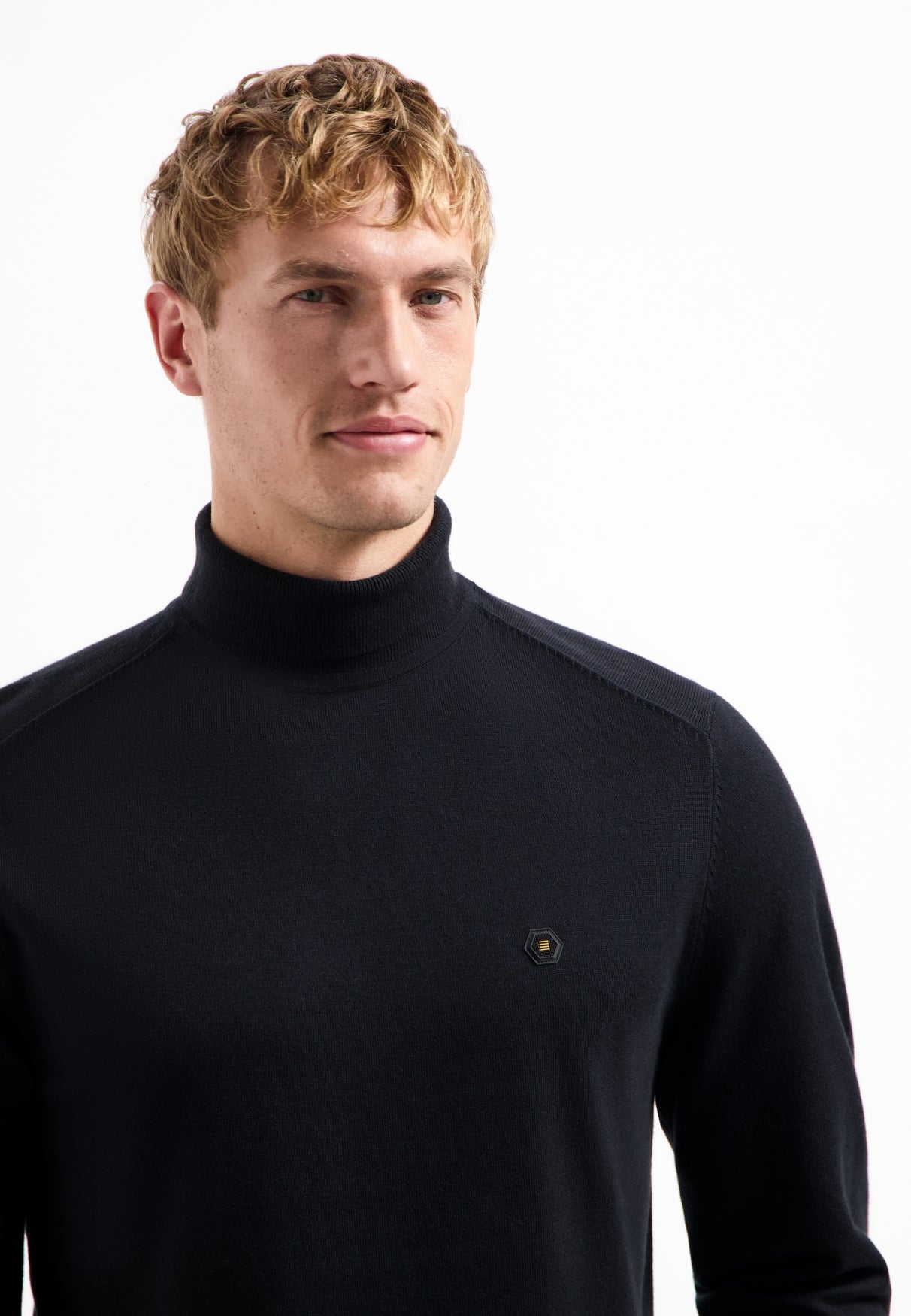 Melange Turtleneck jumper | Black