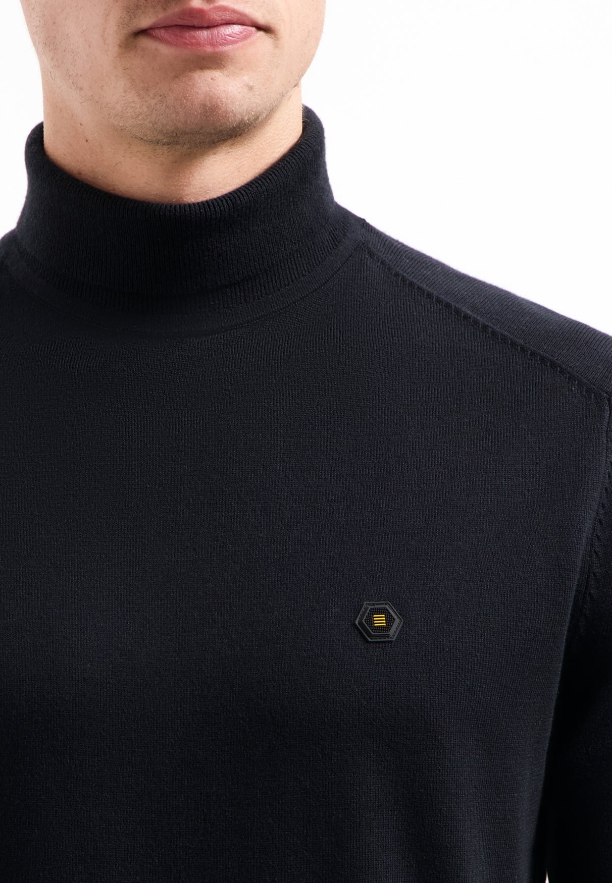 Melange Turtleneck jumper | Black