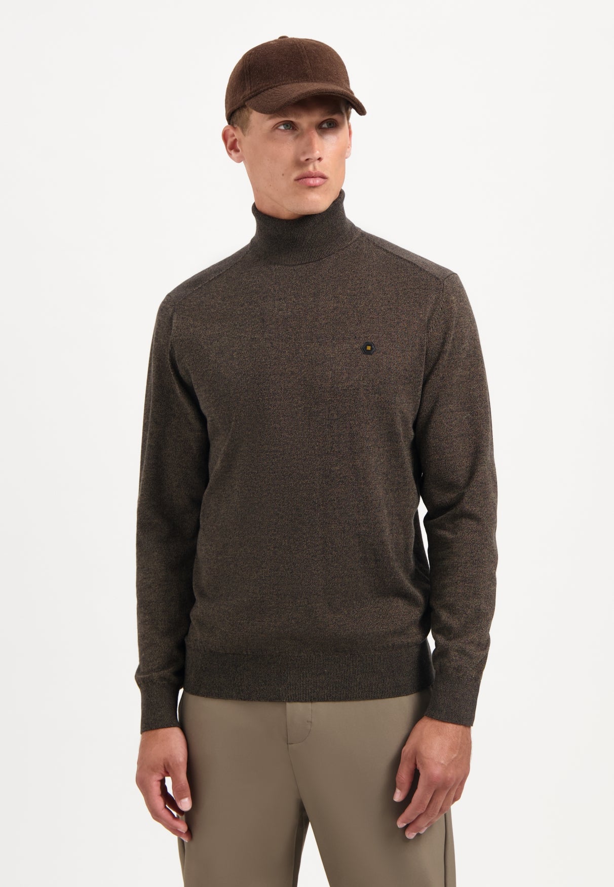 Melange Turtleneck jumper | Taupe