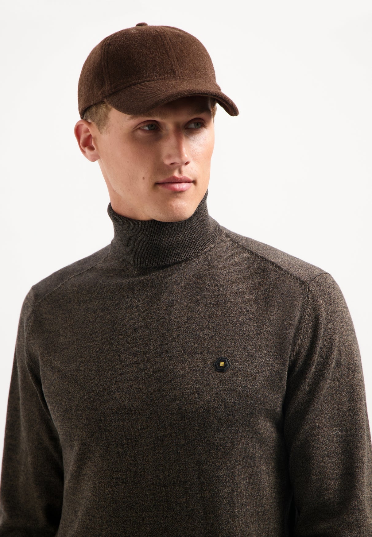 Melange Turtleneck jumper | Taupe