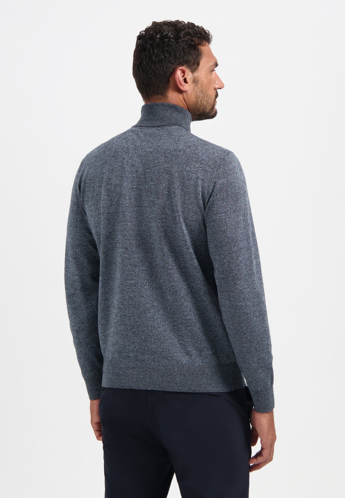Melange Turtleneck jumper | Dusty Blue