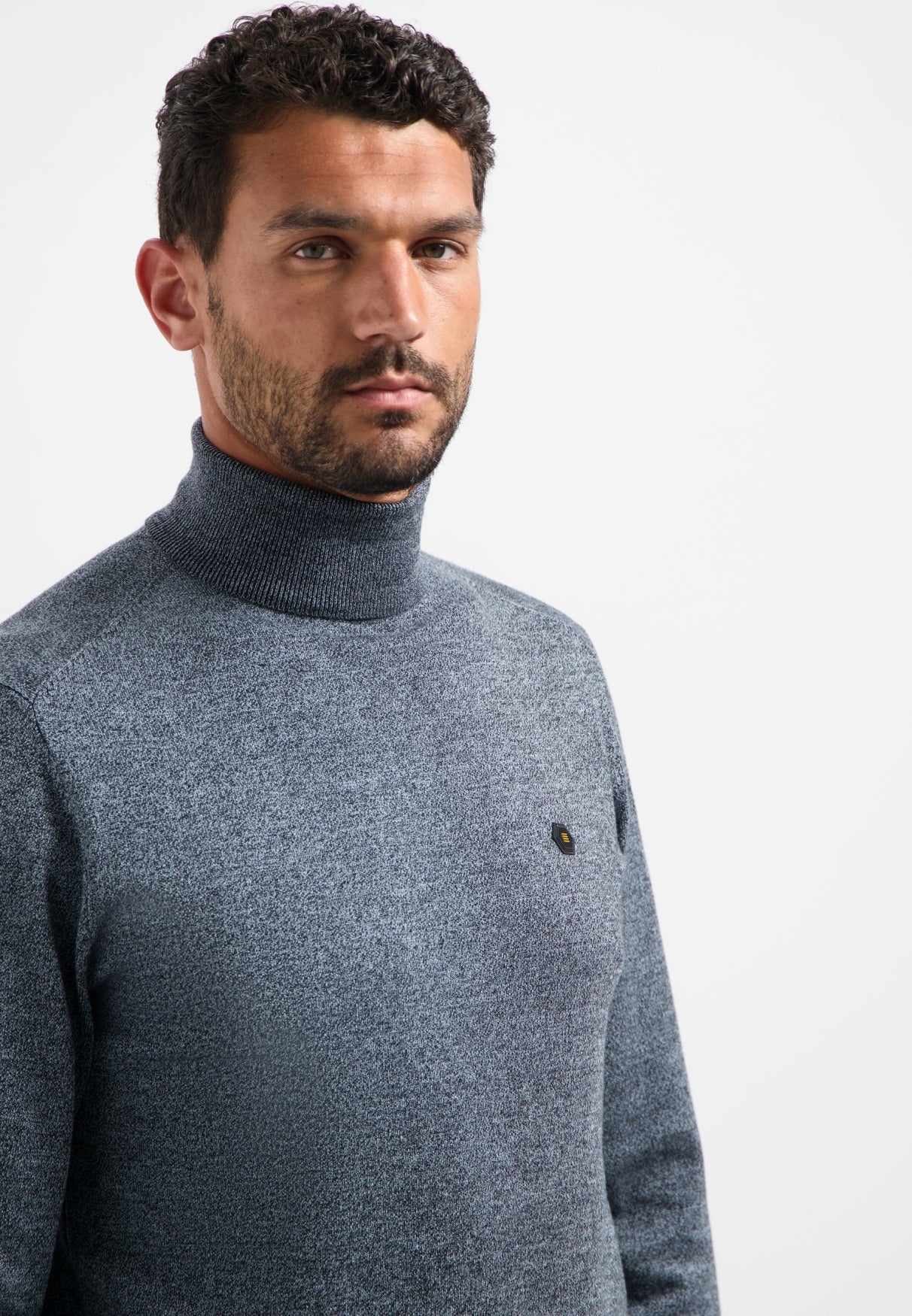 Melange Turtleneck jumper | Dusty Blue
