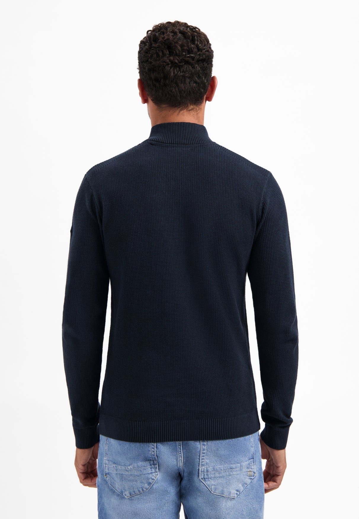 Textured half-zip jumper | Night
