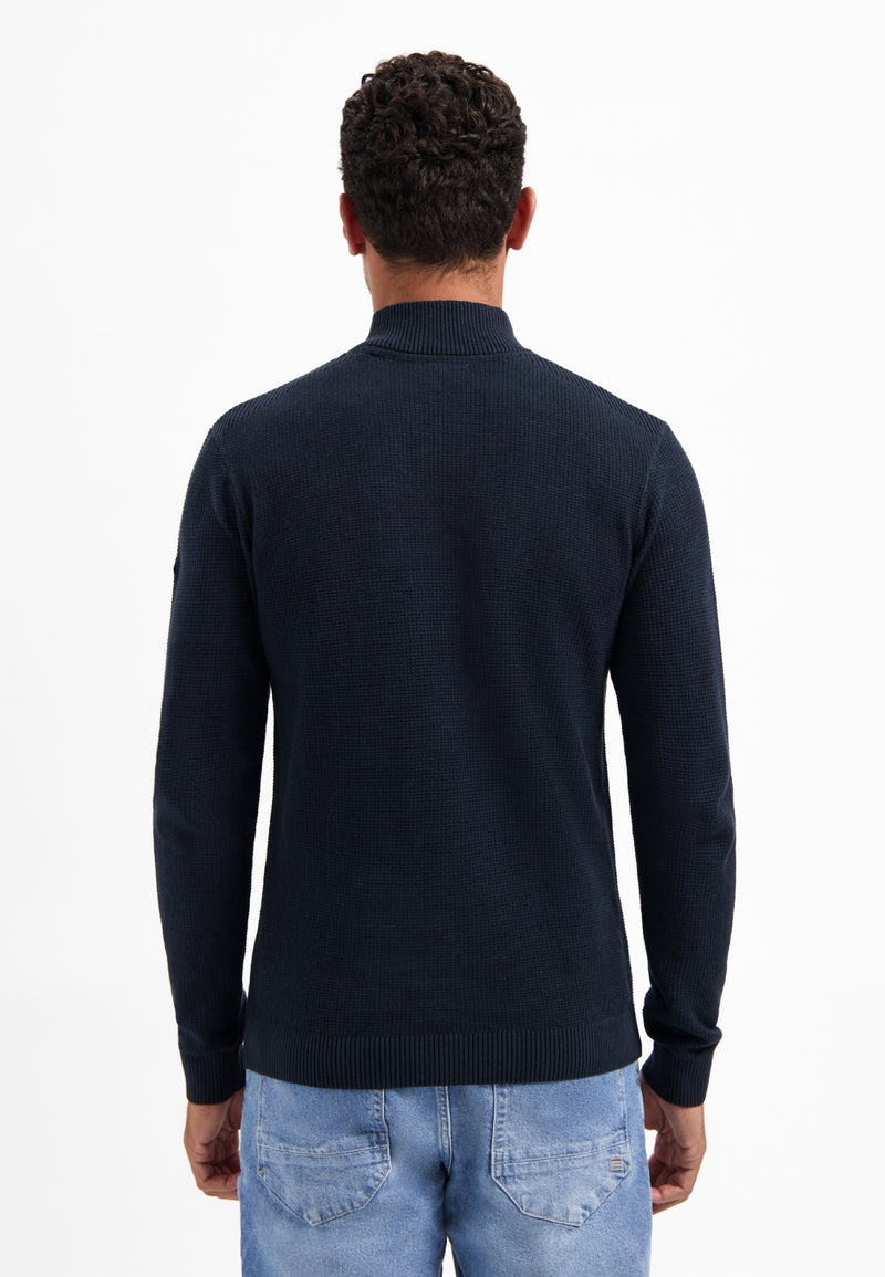 Textured half-zip jumper | Night