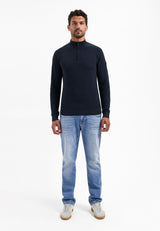 Textured half-zip jumper | Night