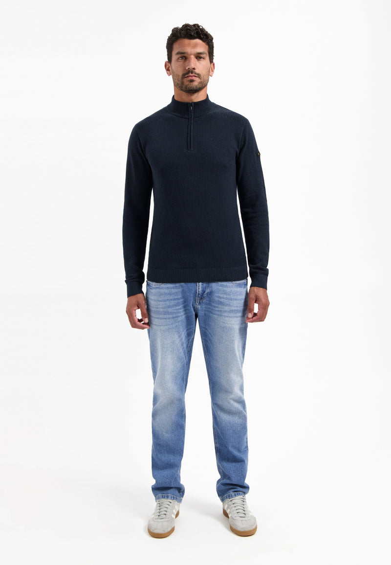 Textured half-zip jumper | Night