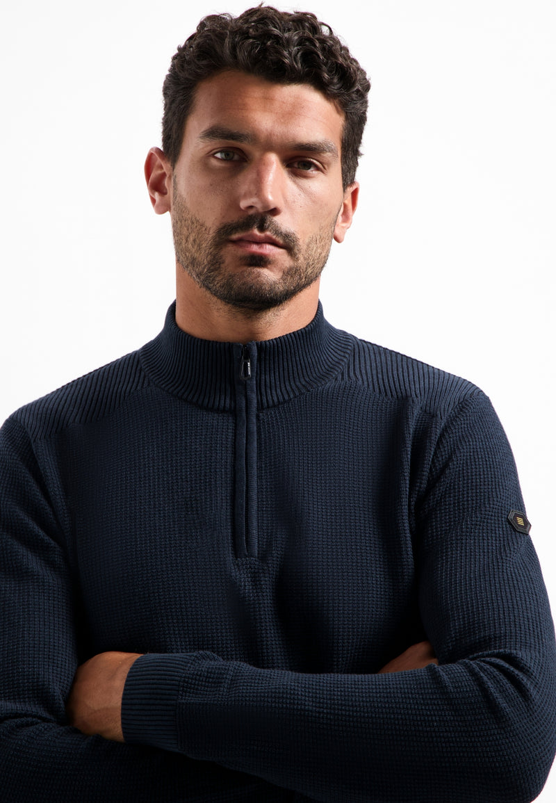 Textured half-zip jumper | Night