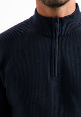 Textured half-zip jumper | Night