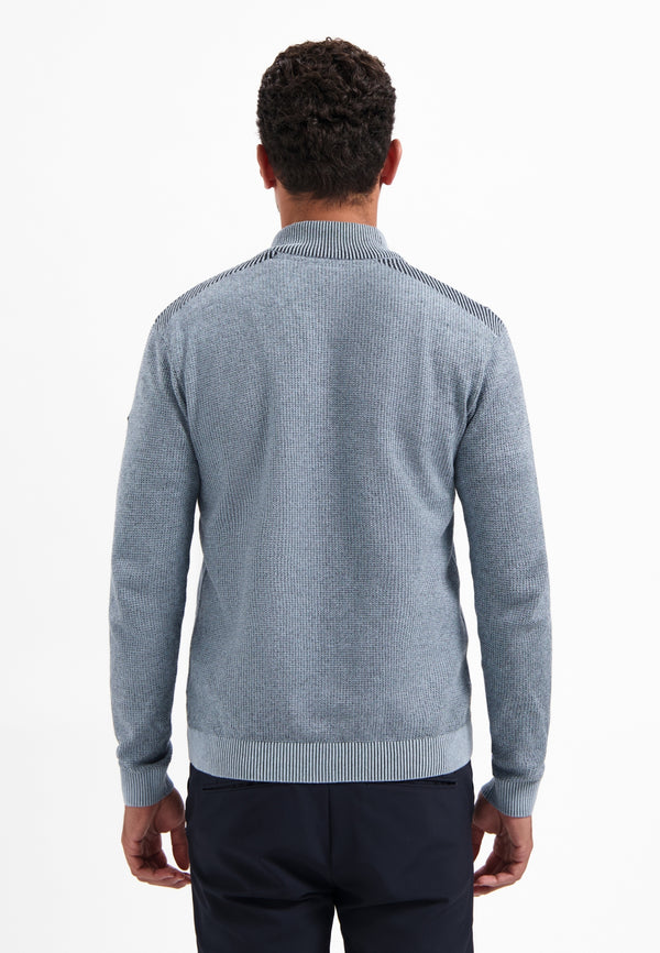 Textured half-zip jumper | Dusty Blue