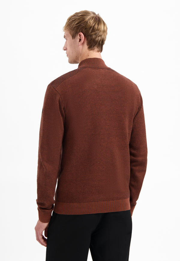 Textured half-zip jumper | Terra