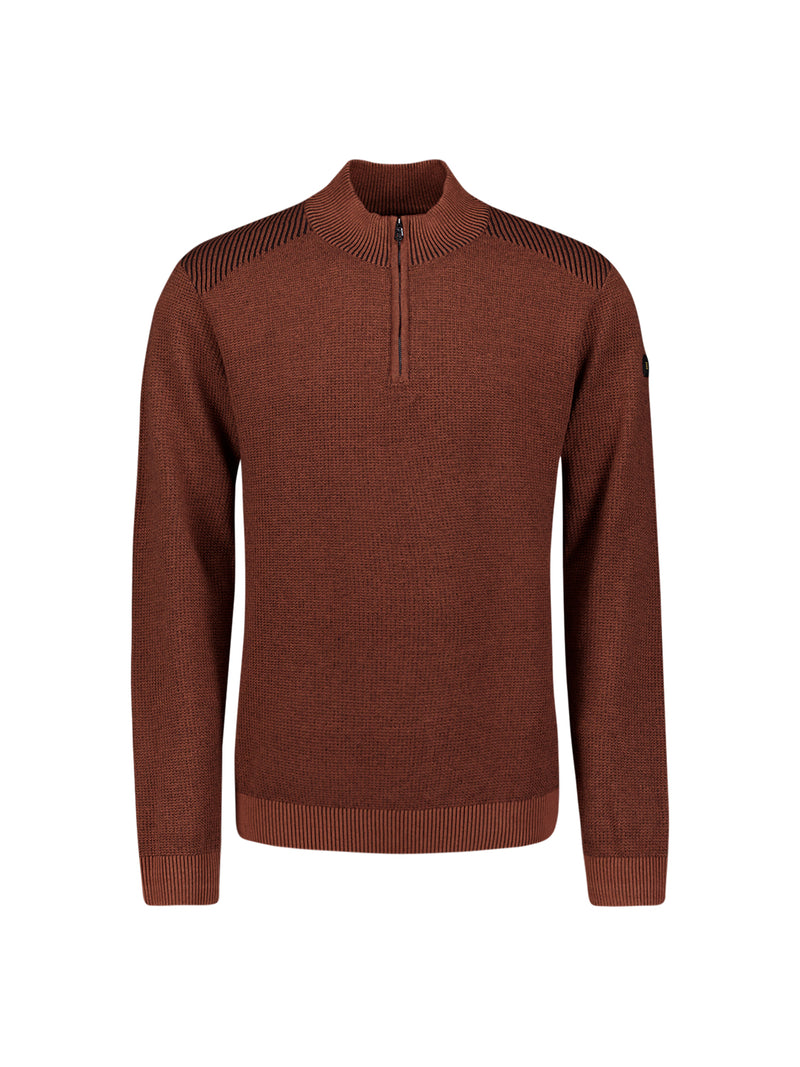 Textured half-zip jumper | Terra