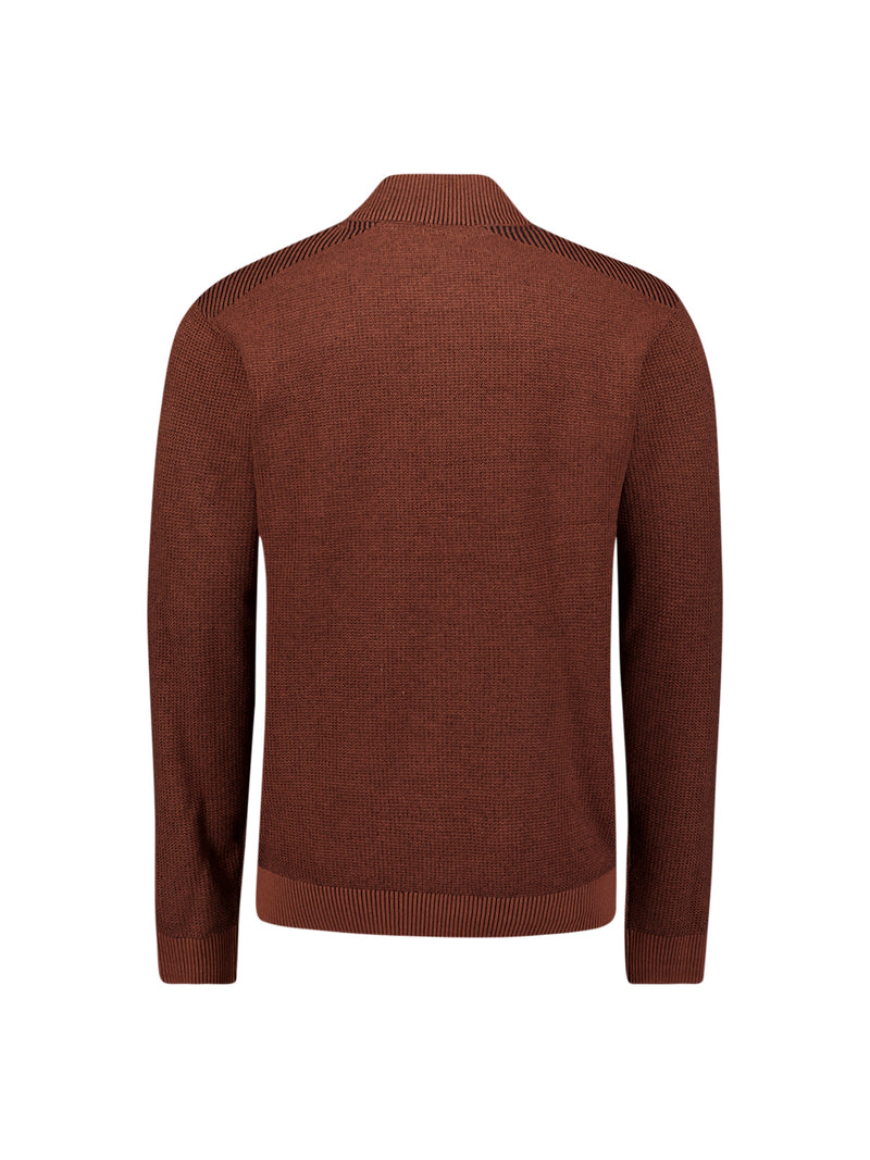 Textured half-zip jumper | Terra