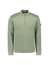Textured half-zip jumper | Light Moss